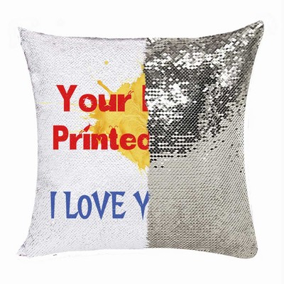 Custom Sequin Magic Cushion Cover Photo Gift For Dad